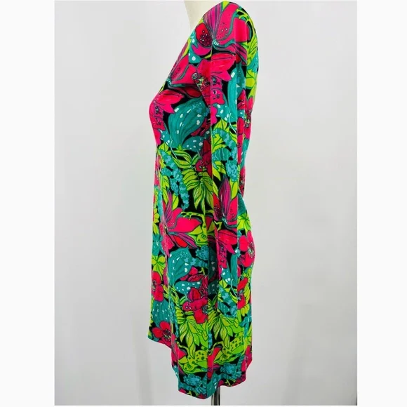 Lilly Pulitzer Whitaker Skip in It dress one shoulder long sleeve floral Size Sm - Picture 6 of 8